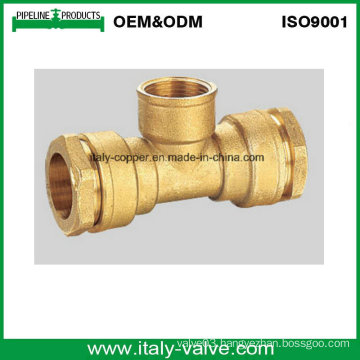 CE Certified Forging Brass Compression End Female Tee (IC-7015A)